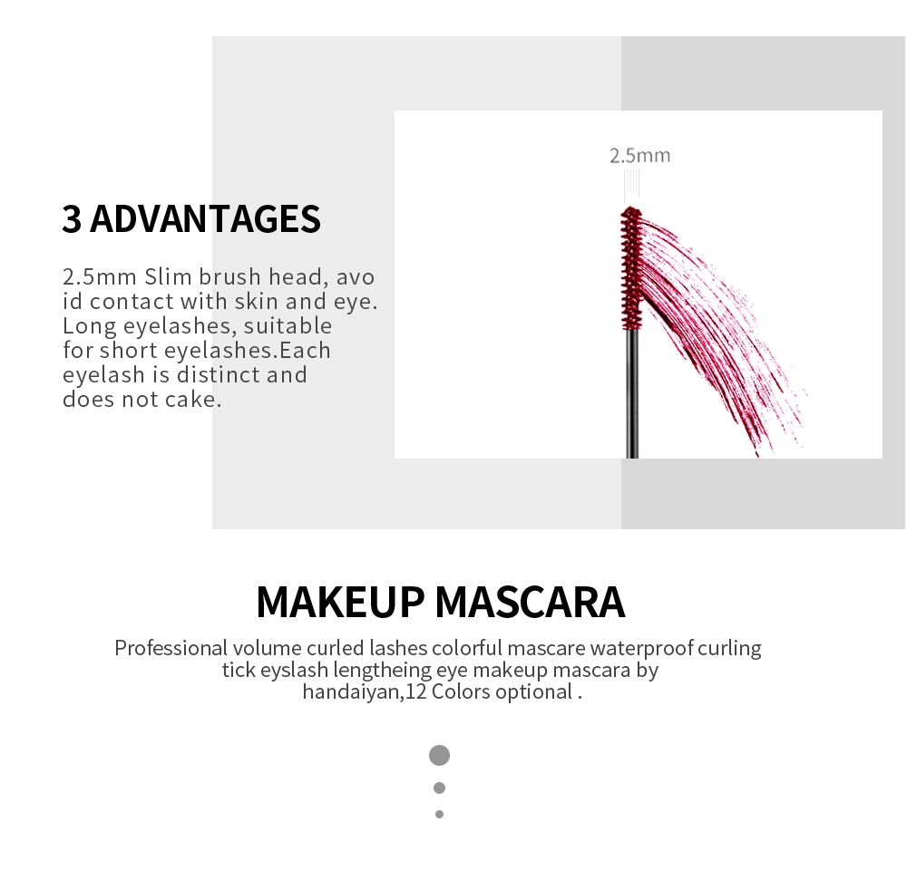 Hot Sale Quick Dry Non-Smudge Long Lasting Colorful Waterproof Mascara